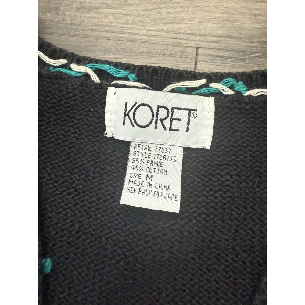 Vintage Koret Knit Sweater Vest Boho Cottage Country Granny Core Floral Size M - Picture 5 of 8